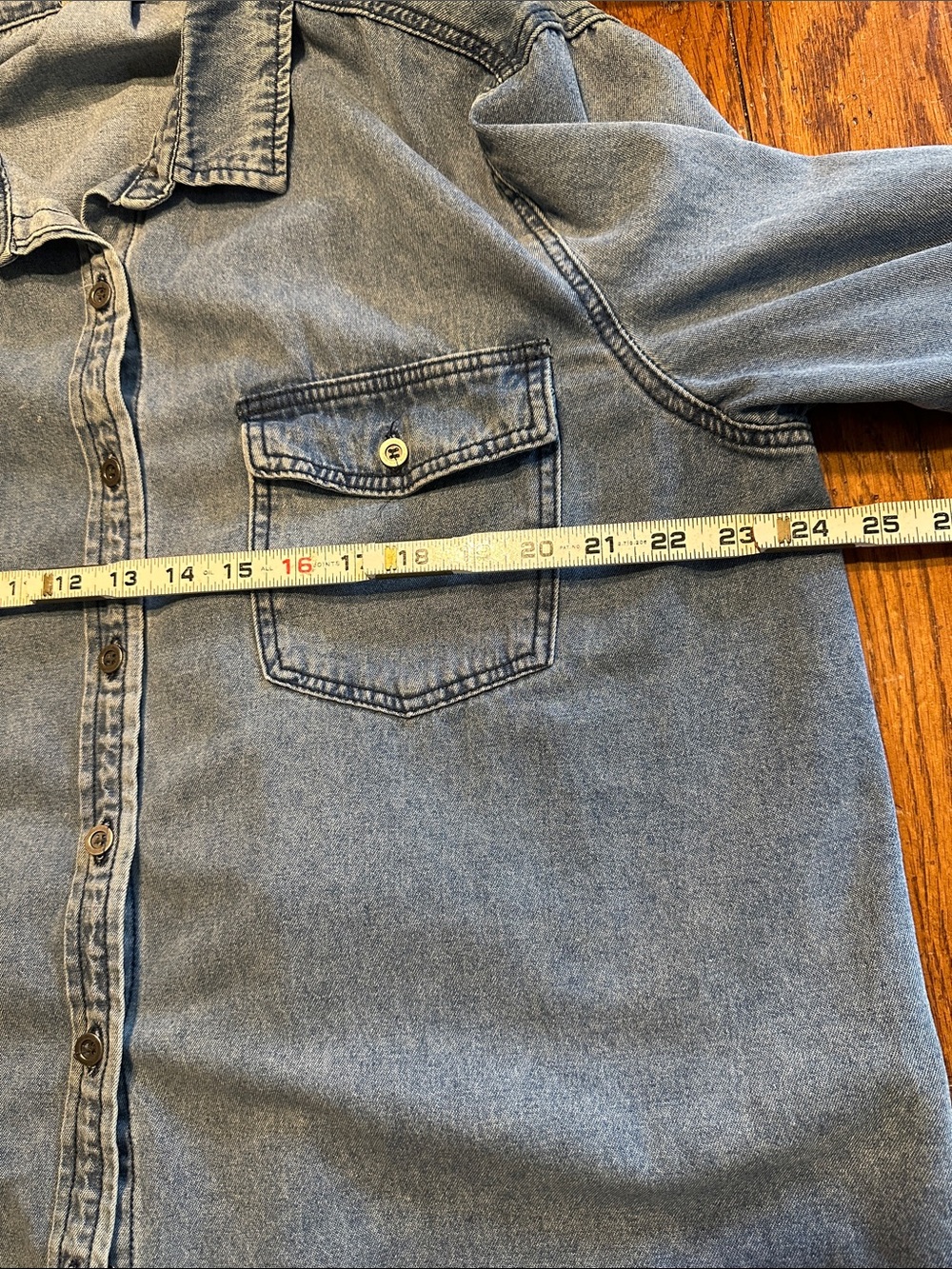 Lightweight Blue Denim Button-Up Shirt Jacket - Picture 5 of 7
